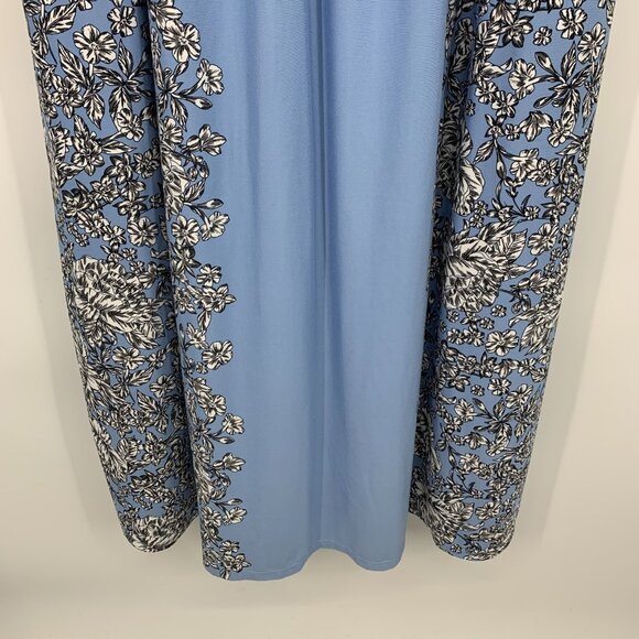 Soma Dress Maxi Blue Floral Print Sleeveless Soft High Neck - Picture 6 of 11